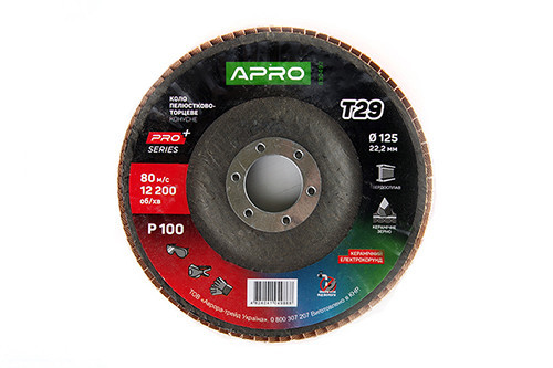 Круг лепестково-торцевой керамический Р100 конус 125х22.2мм (Т29) (КЛТ) APRO PRO Ровно - изображение 1
