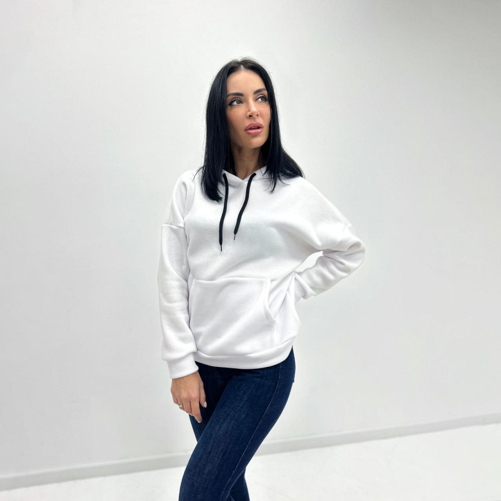 Однотонный батник с капюшоном 