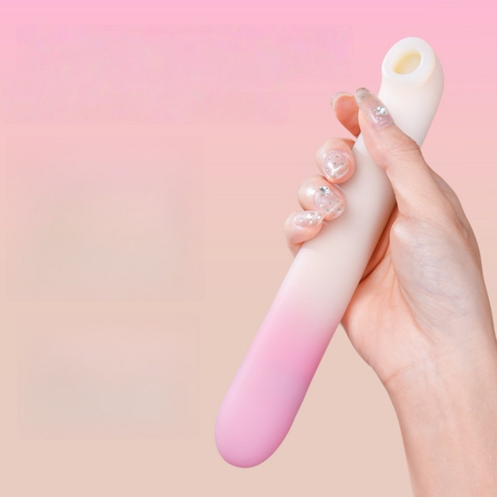 Двойной вибратор Zemalia Arousal с фрикцией и вакуумным стимулятором + APP, градиент розовый Sex Aura Киев - изображение 5
