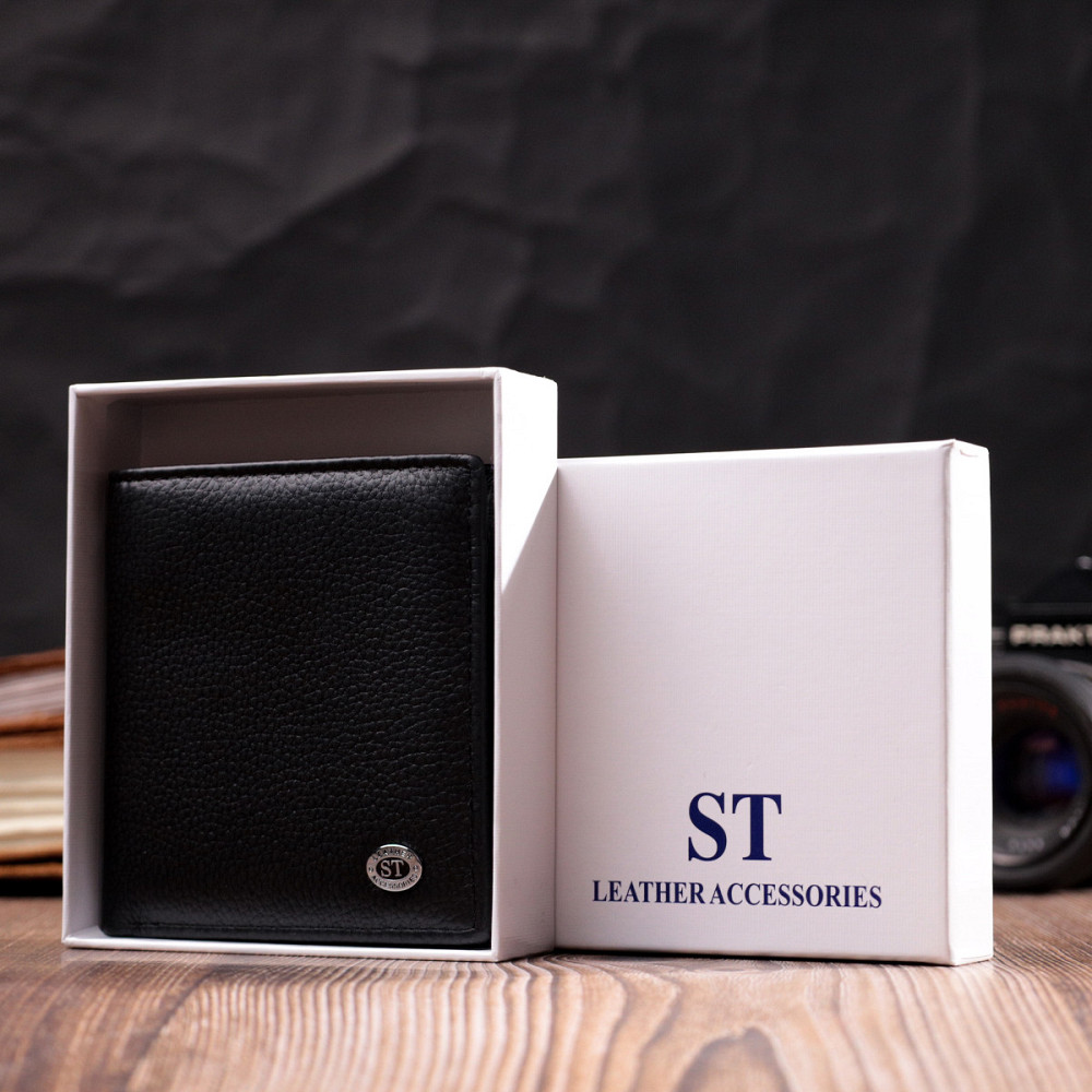 Универсальная модель кошелька из натуральной кожи ST Leather 19474 Черный Киев - изображение 10