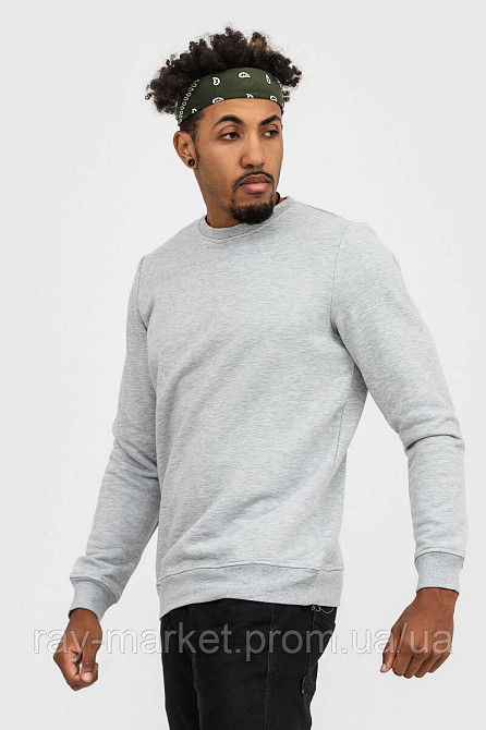 Світшот базовий утеплений Ray Basic чоловічий сірий меланж (U0301M-Grey Heather) 3XL Київ - фото 2