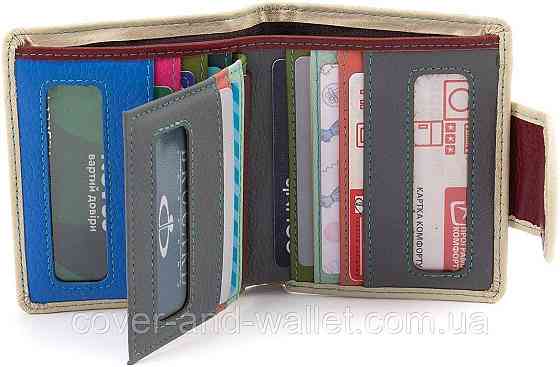 Светло розовый женский кожаный кошелек среднего размера ST Leather Киев