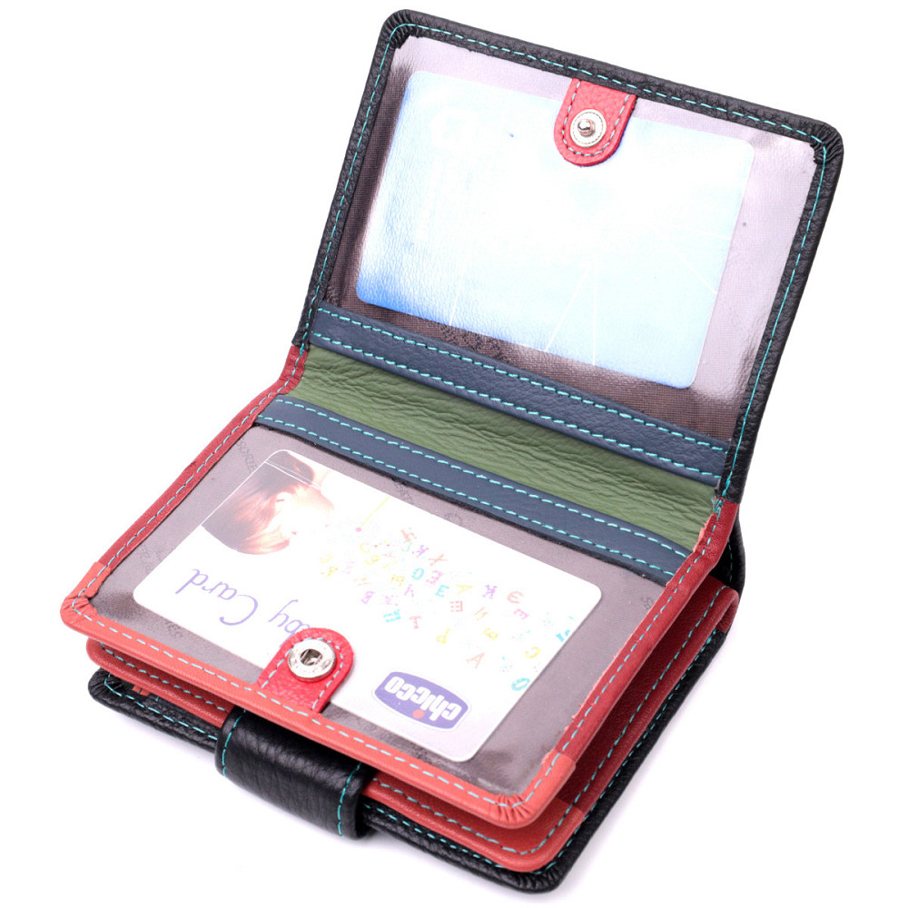 Вертикальный небольшой женский кошелек из натуральной кожи ST Leather 19436 Черный Киев - изображение 7