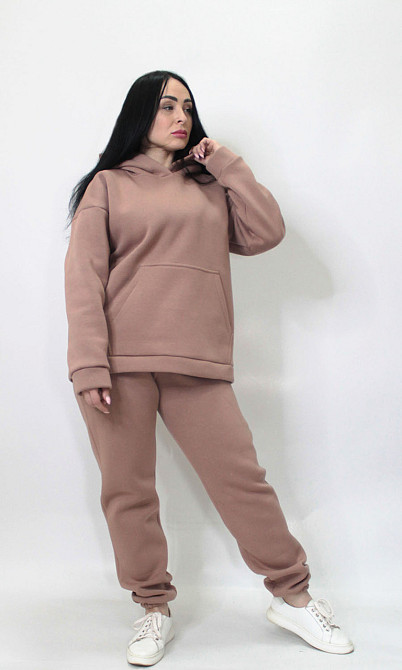 Женский спортивный теплый костюм трехнитка на флисе Какао XL/2XL Харьков - изображение 7