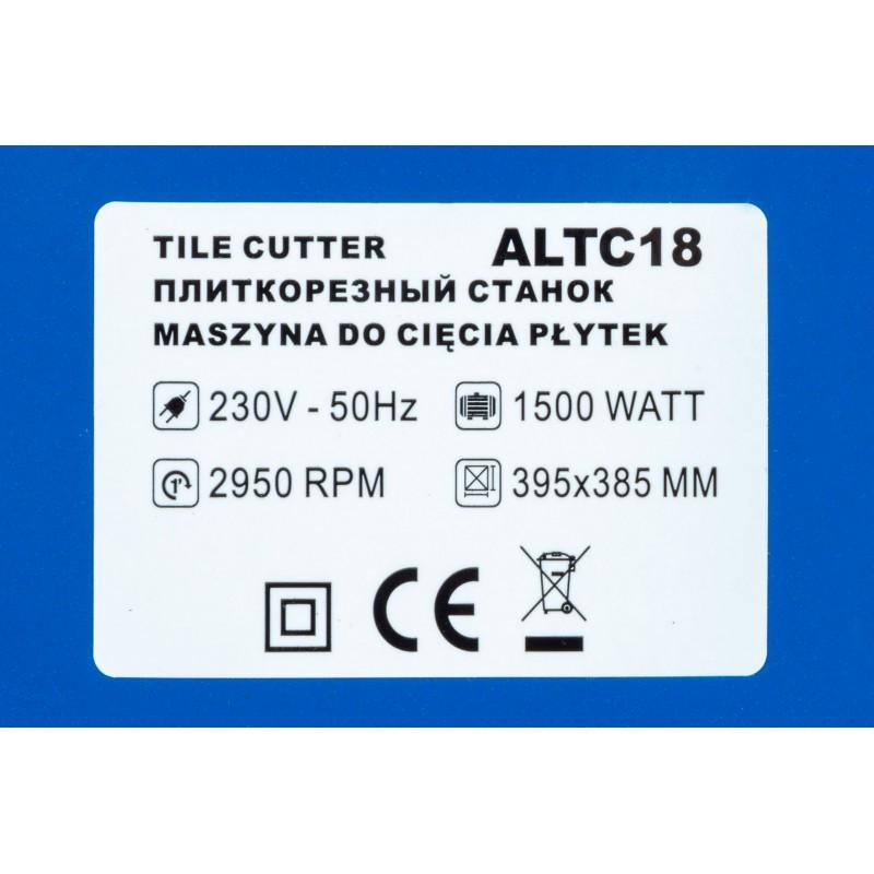 Плиткоріз з водяним охолодженням AL-FA  ALTC18 : 1500 Вт, глибина різу-40 мм, 180 мм диск Київ - фото 9