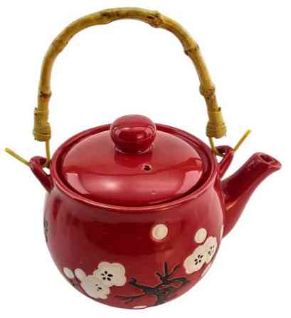 Сервиз китайский чайник, 4 чашки красный Сакура Киев