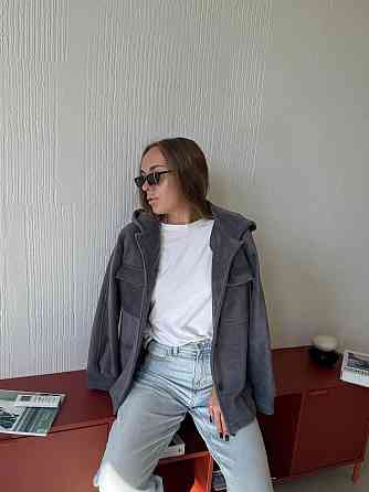 Жіноча стильна тепла сорочка з ґудзиками-поліс Сірий Одеса