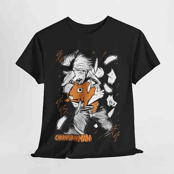 Футболка аниме Человек-бензопила оверсайз (S/M/L) Черний AnimeJ0637 Днепр
