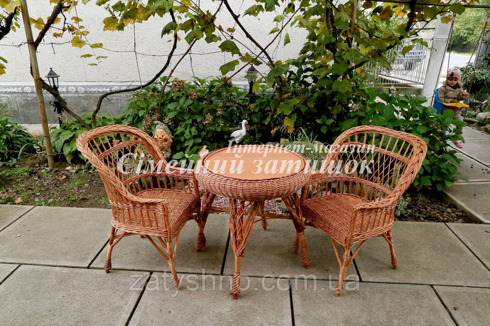 Плетені меблі з лози стіл та стільці Київ - фото 2