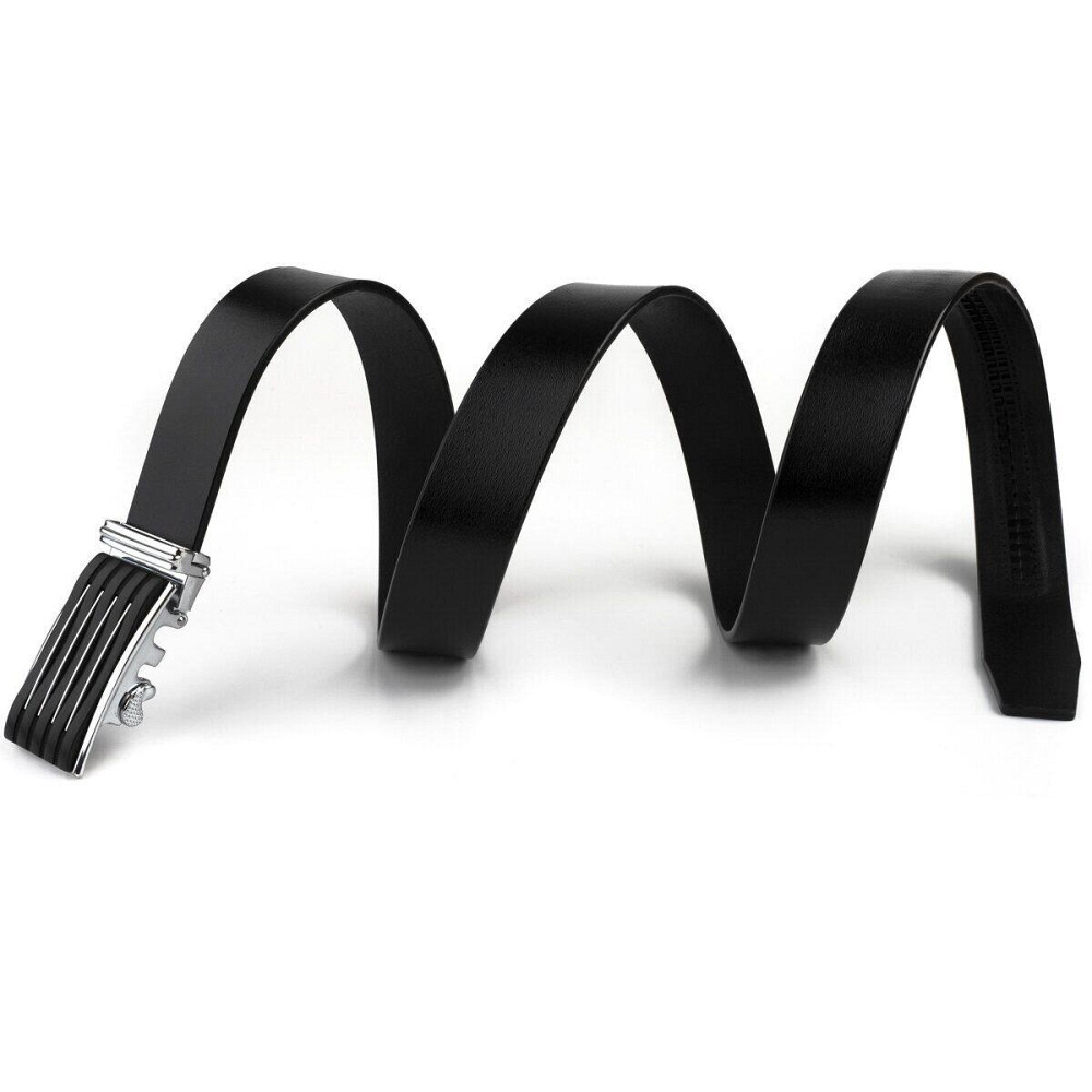 Ремень мужской с автоматической пряжкой полоска Vintage 20301 Черный Киев - изображение 2