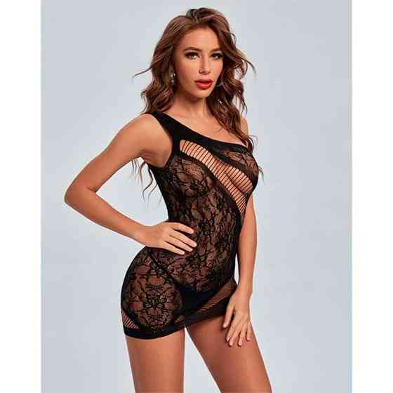 Сексуальное мини-платье через плече - Чёрный - XS/S/M – Эротическое бельё Винница
