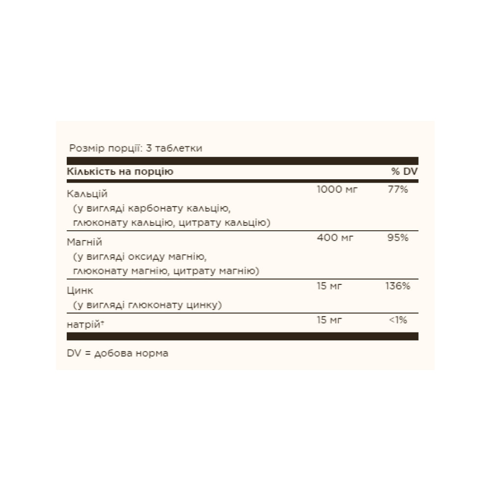 Calcium Magnesium Plus Zinc - 100 tabs Луцьк - фото 2
