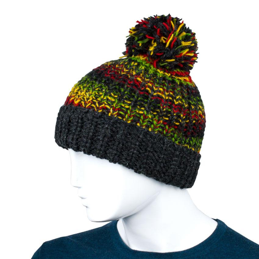 Шапка чоловіча вовняна з бубоном Київ - фото 1