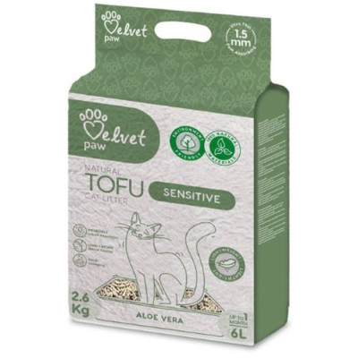 Наповнювач для туалету Velvet Paw TOFU з підвищеною чутливістю, з екстрактом алое вера (1.5 мм) 2.6 кг (TOF70057) Вінниця - фото 1