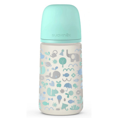 Пляшечка для годування Suavinex Memories Історії малюків 270 мл, соска повільний потік зелен (307117) Вінниця - фото 1