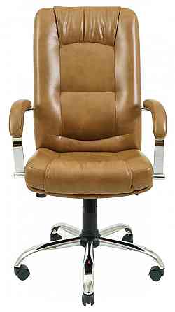 Офисное Кресло Руководителя Richman Alberto Titan Cream Хром М2 AnyFix Светло-Коричневый Киев