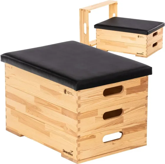 Тренажер Skandika Скриня Plyometryczna Gimnastyczna Modułowa Vira Z Obiciem, 3 Części Czarne Киев