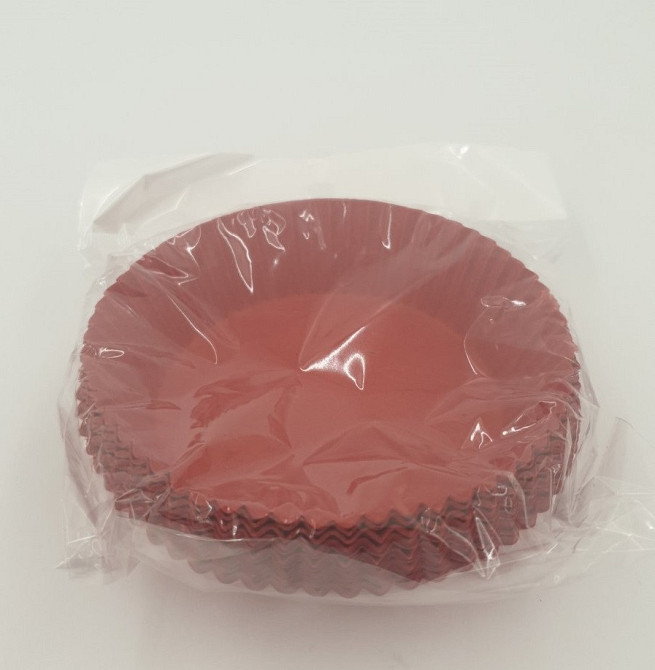 Тартолетка для кексів "Кругла червона"D71 H22 (100шт)/9/ (1 уп.) Харків - фото 3