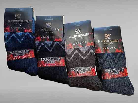 Чоловічі теплі високі шкарпетки з вовною — Термо. Набір із 4 шт. Kardesler. Розмір 41-45 Київ