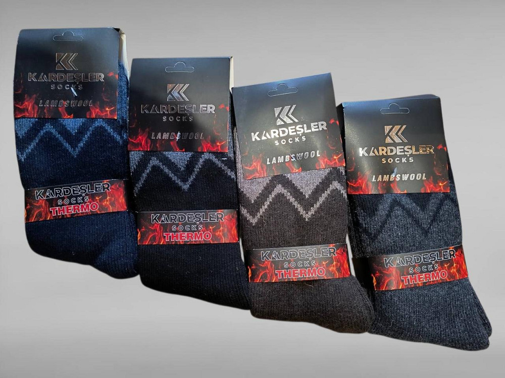 Чоловічі теплі високі шкарпетки з вовною — Термо. Набір із 4 шт. Kardesler. Розмір 41-45 Київ - фото 1