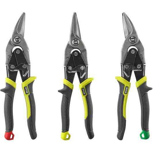 Ножиці по металу (набір 3шт) RYOBI (ліві, праві, прямі) Одеса