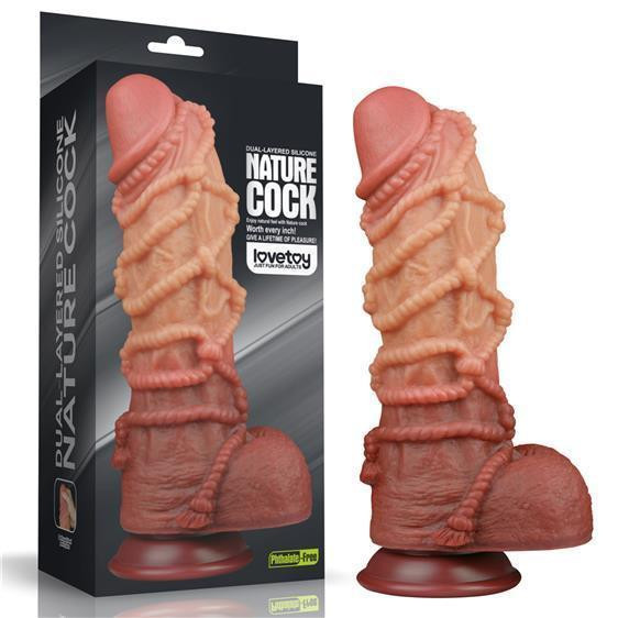 Фаллоимитатор - Dual-Layered Silicone Cock With Rope 10.5