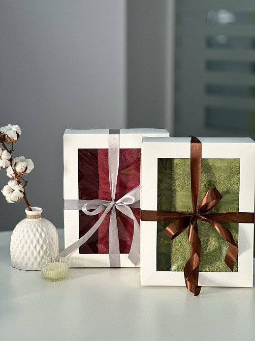 Подарочный набор полотенец Индия 50х90 см + 70х140 см, 100% хлопок Черновцы - изображение 3