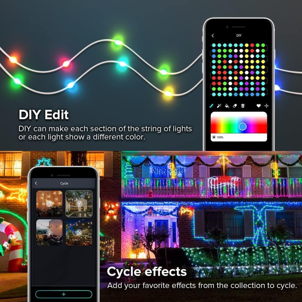 Умная RGB LED-гирлянда Oreunik 10 м 100 LED, Bluetooth, iDeal LED, синхронизация с музыкой, пульт, IP65, USB Киев - изображение 6