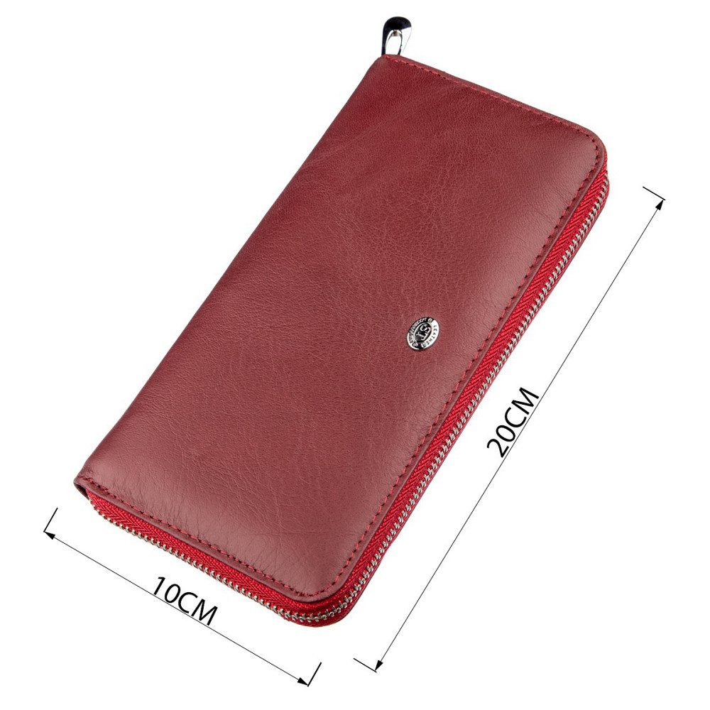 Універсальний жіночий шкіряний клатч на блискавці червоний (ST Leather) Київ - фото 16