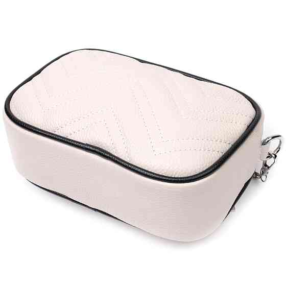 Вечірня жіноча сумка на ланцюжці із натуральної шкіри Vintage 22380 Біла Київ