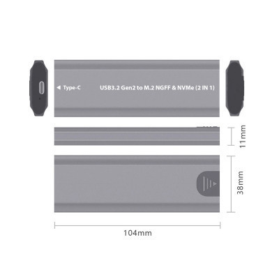 Кишеня зовнішня Dynamode M.2 SSD NVMe/SATA combo USB3.2 GEN2 USB-C (DM-CAD-SSD05) Вінниця - фото 7