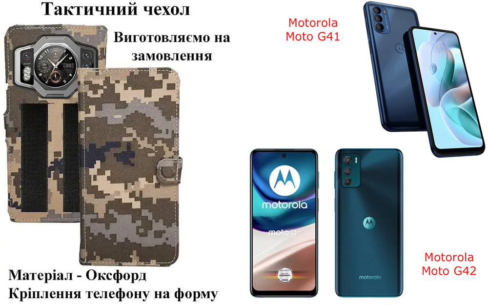 Тактический чехол для Lenovo K13, K13 Note, K13 Note, K14 Plus, крепится к снаряжению на липучке Киев - изображение 1
