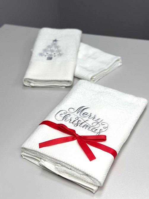 Подарунковий набір рушників Ideal Textile з вишивкою Merry Christmas 50х90 см 2 шт (56860962) Чернівці - фото 7