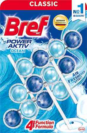 Очищаючий блок для туалету Bref Power Aktiv Океан, 3*50 г Харків