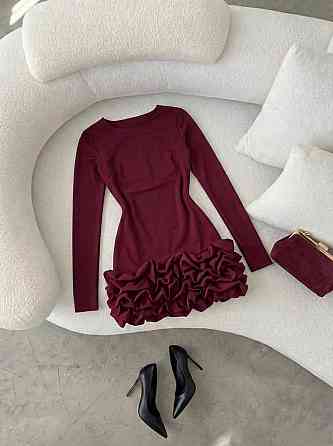 Женское стильное мини-платье из итальянского трикотажа Бордо, 40/42 Одесса