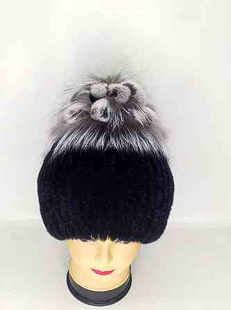 Меховая шапка женская цветок Rex Мишель Черный Харьков