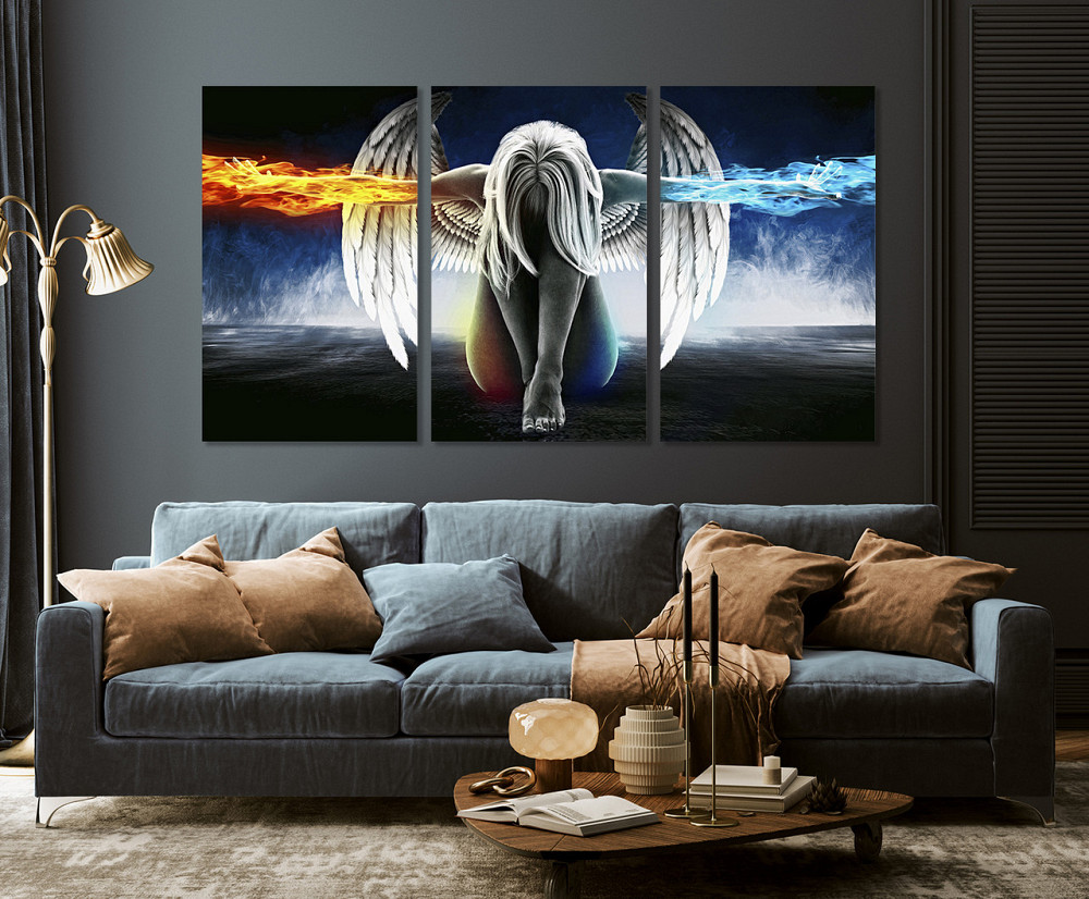 Модульна картина у вітальню/ спальню Дівчина стихій   ART-005_3A 100х150 см Київ - фото 3
