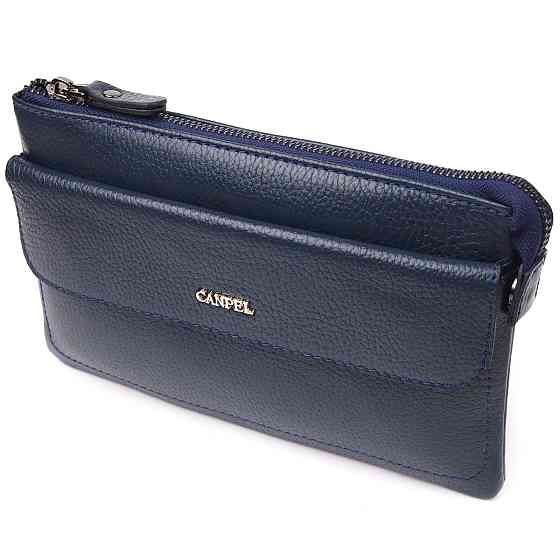 Оригінальний чоловічий клатч із натуральної шкіри CANPELLINI 21545 Синій Київ