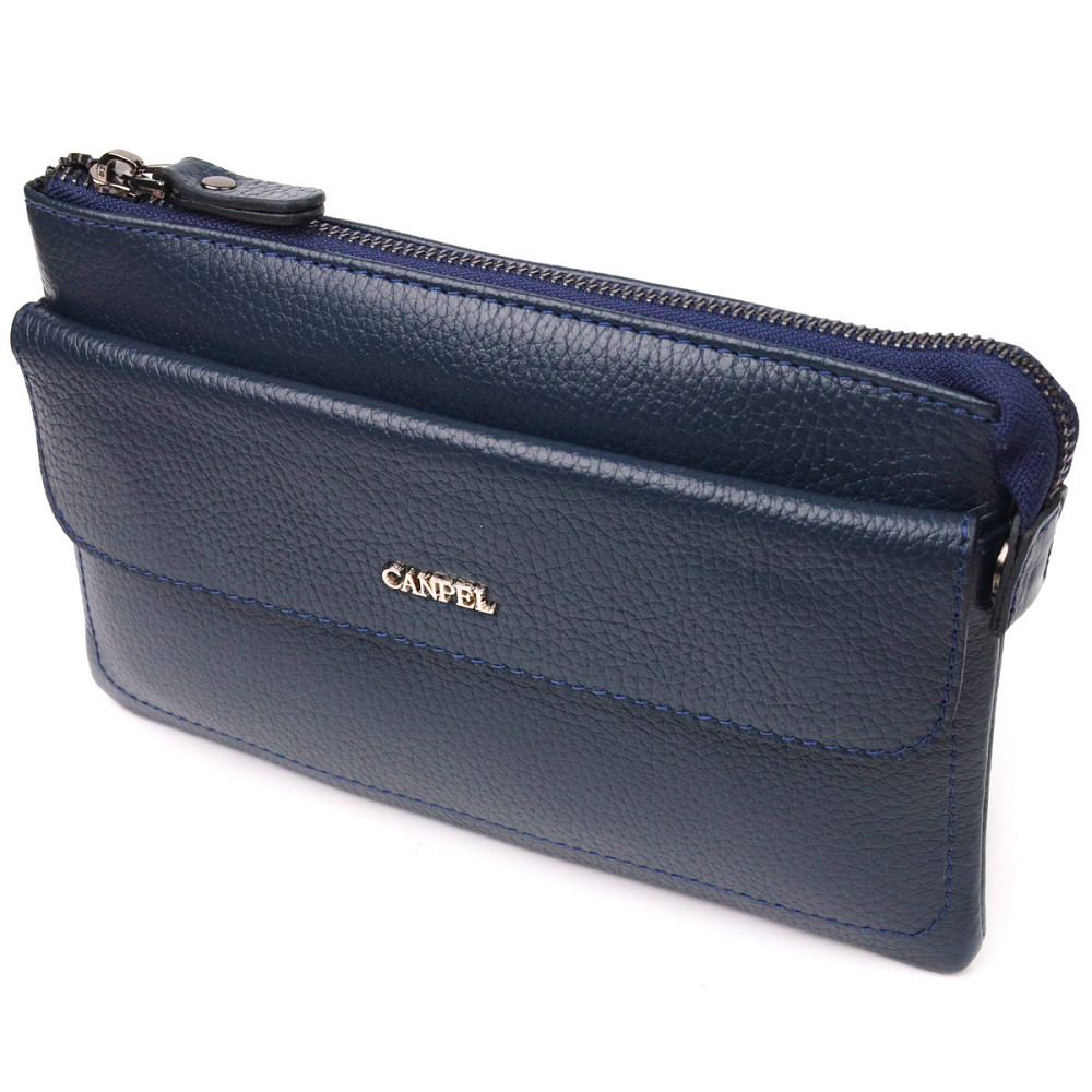 Оригінальний чоловічий клатч із натуральної шкіри CANPELLINI 21545 Синій Київ - фото 1