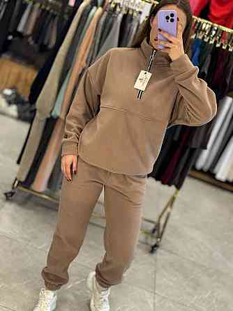 Женский теплый костюм двойка: кофта и штаны из турецкого флиса. Бежевый, 42/44 Одесса