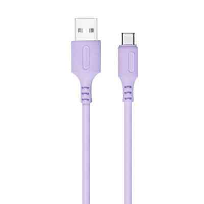 Дата кабель USB 2.0 AM to USB-C 1.0m soft silicone violet ColorWay (CW-CBUC044-PU) Вінниця