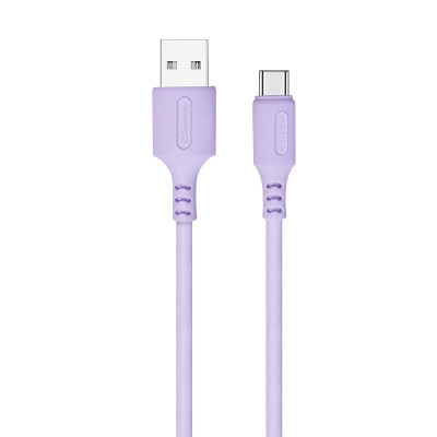 Дата кабель USB 2.0 AM to USB-C 1.0m soft silicone violet ColorWay (CW-CBUC044-PU) Вінниця - фото 1