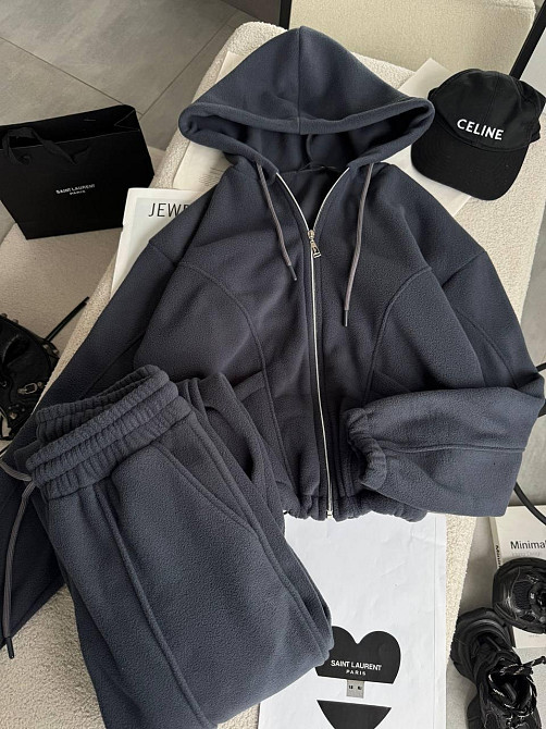 Женский теплый костюм двойка из двухстороннего флиса Графит, 42/44 Одесса - изображение 4