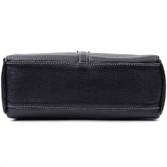 Жіноча сумка з металевою прикрасою по середині з натуральної шкіри Vintage 22607 Чорна Київ