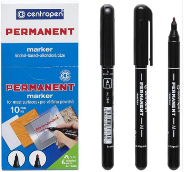 Маркер перманентний "Centropen" 2846 чорний 1 мм, шт Київ - фото 1