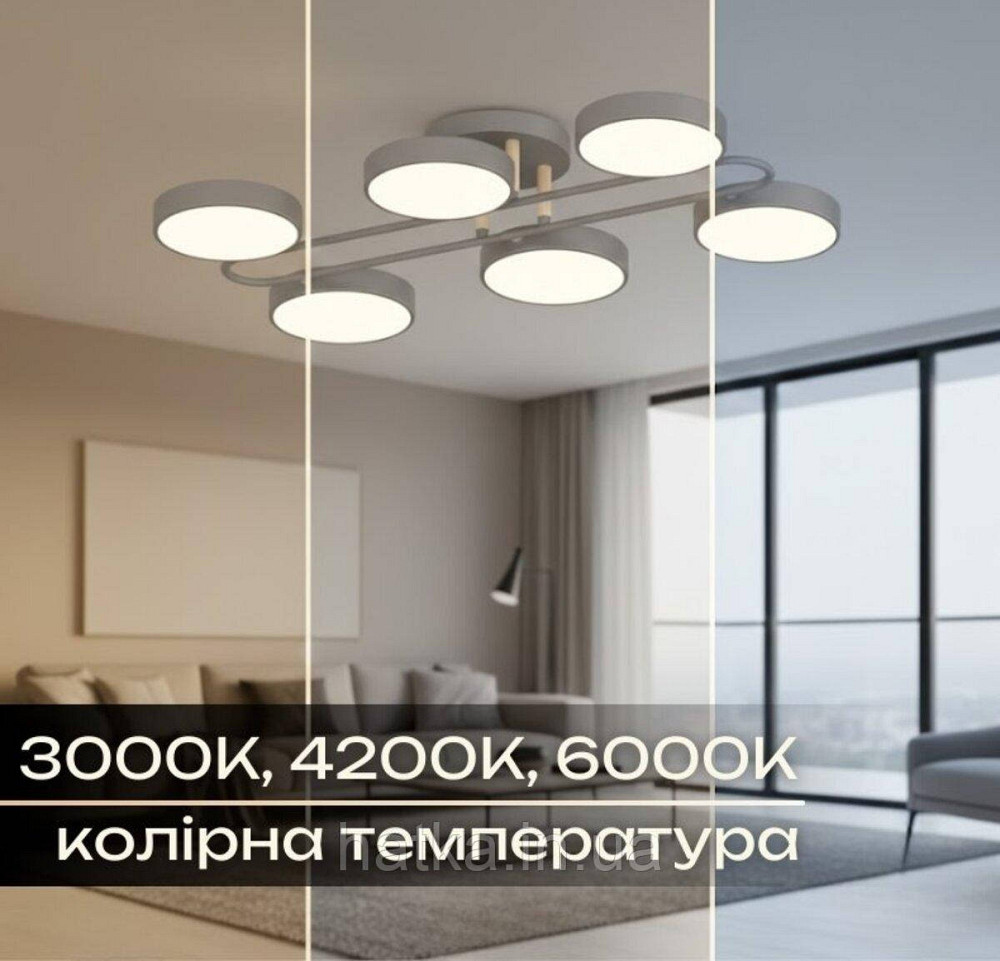 Люстра VALESO XI3322-6 сірий+дерево Київ - фото 4