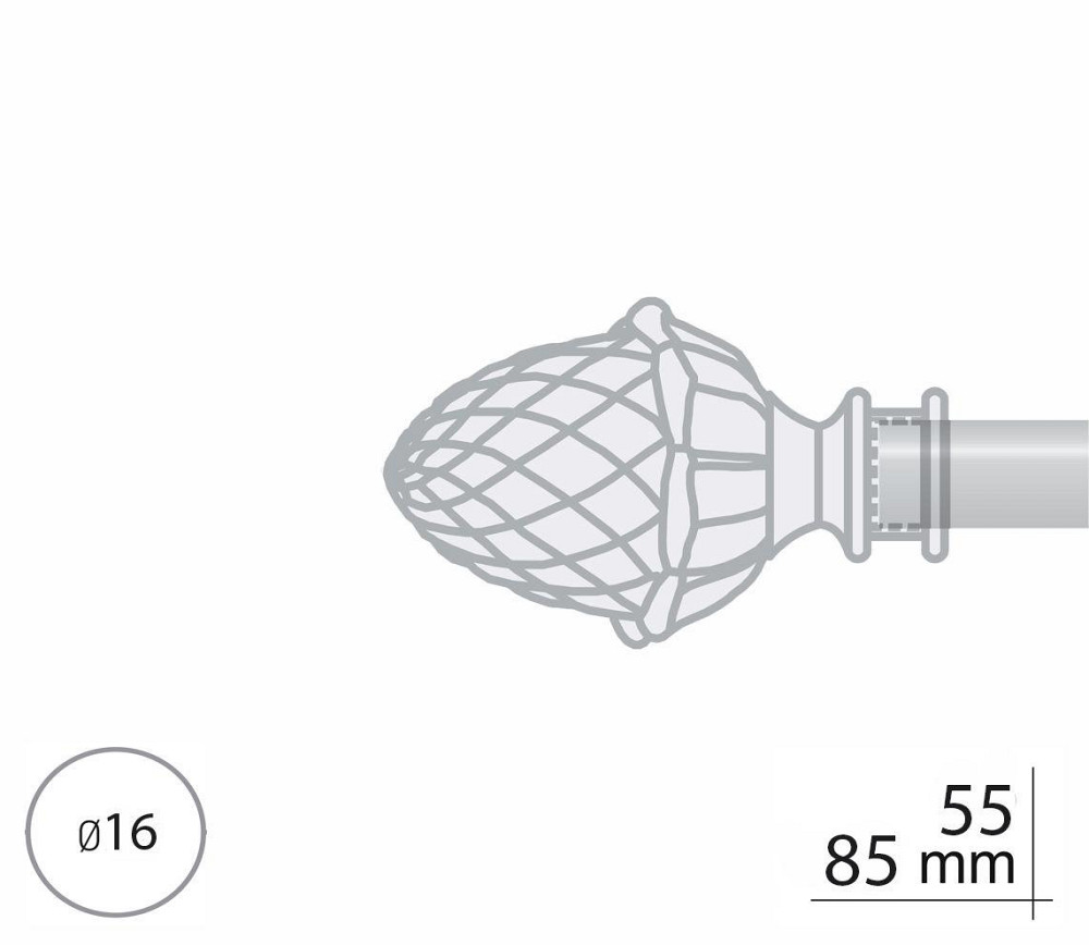 Закінчення для карнизу Orvit ЦИНАРА 16 мм АНТИК Львов - изображение 2