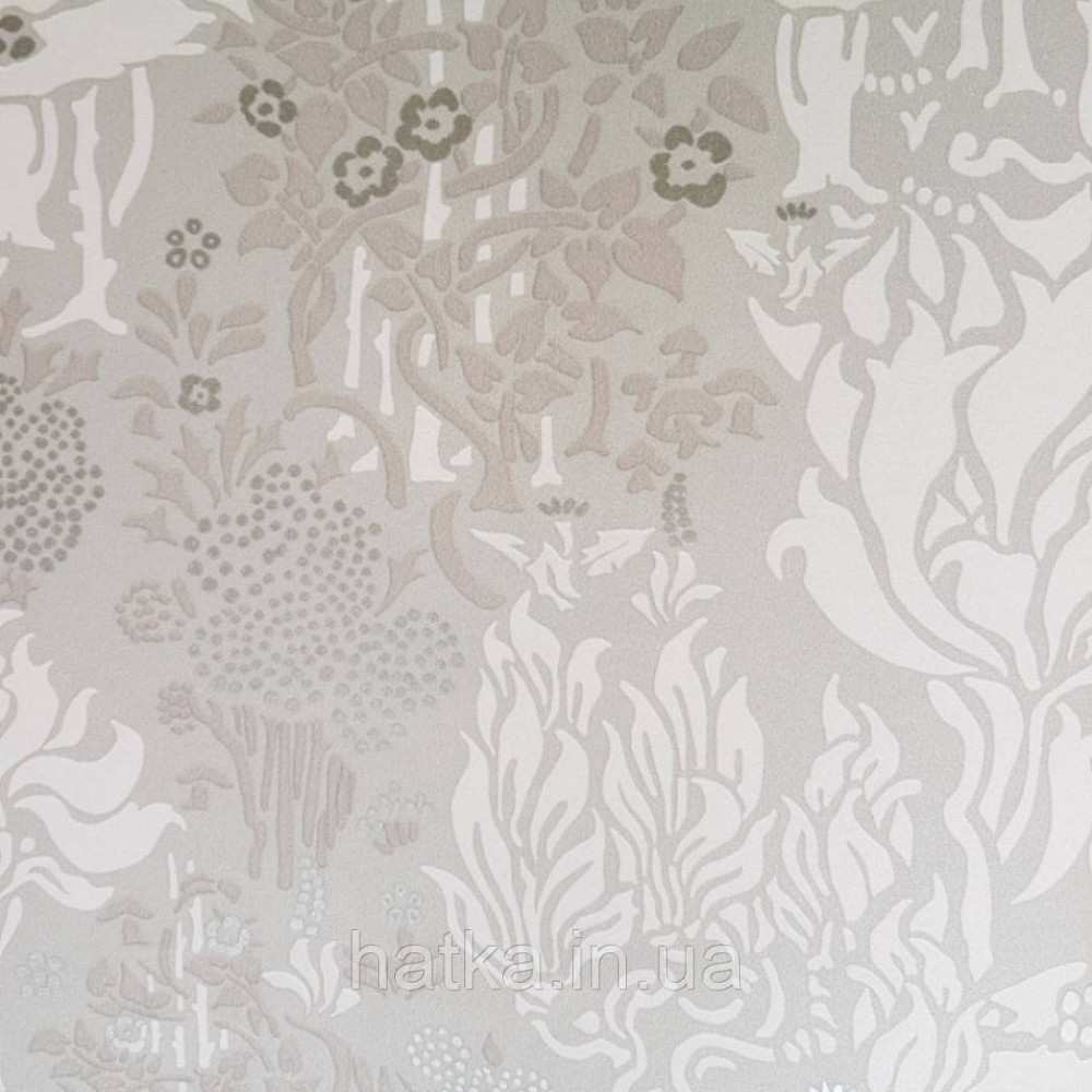 Шпалери флізелінові Decoprint екологічно чисті Daimon абстракція гілки листя рожеві, бежеві, сірі срібло Київ - фото 2