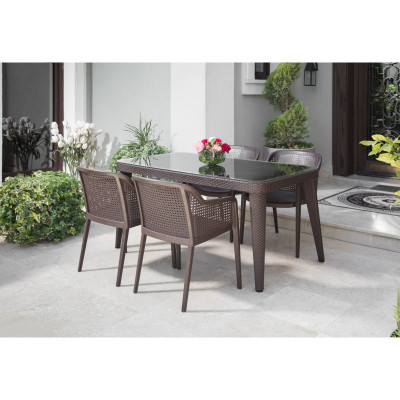 Стол садовый Tilia Osaka 90x150 см с наружным стеклом венге, ножки пластиковые. (10060) Винница - изображение 3