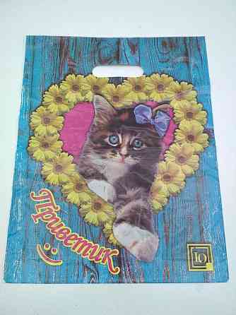 Пакет с прорезной ручкой (30*37+3) Цветы 